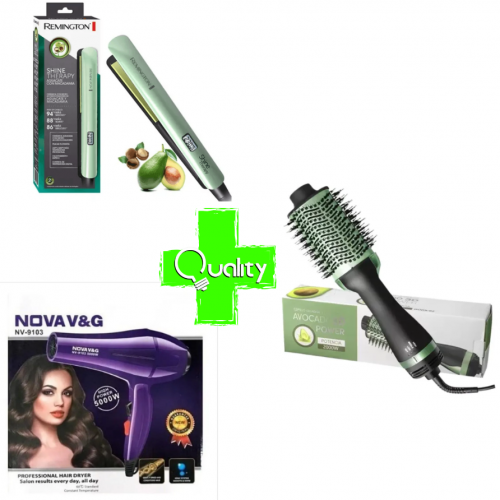 Plancha Aguacate *Repl*+Cepillo Aguacate+secador nova Nova